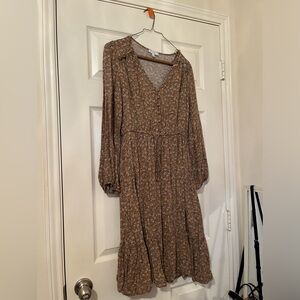 Brown floral dress
